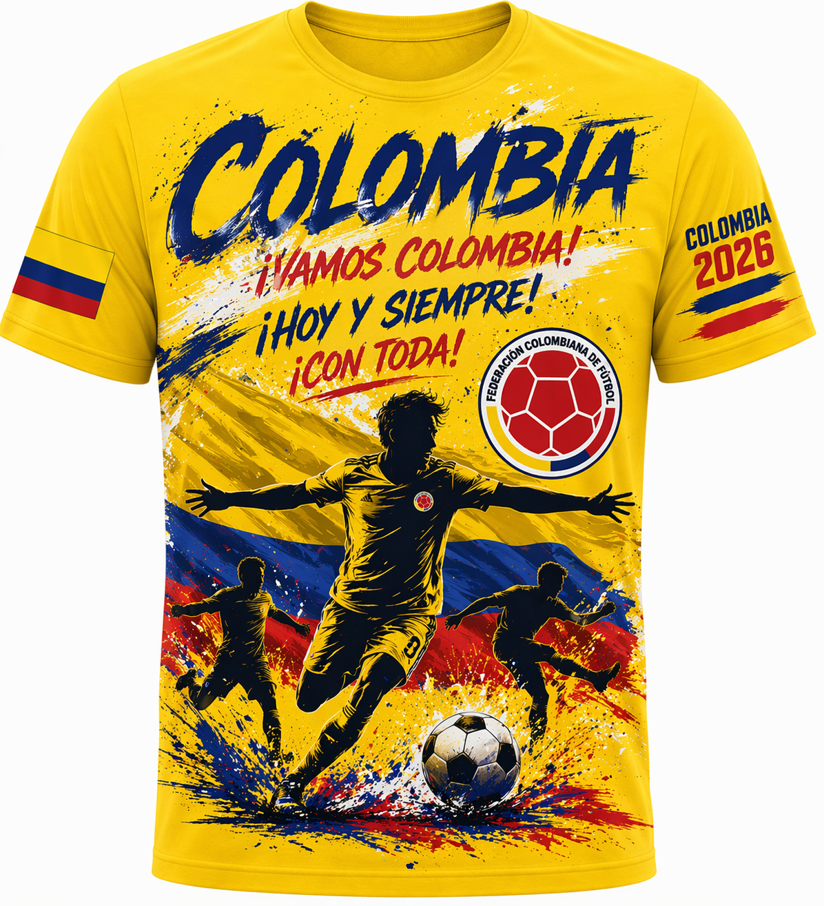 Colombia 2026 “¡Vamos Colombia!” Fan Tee – Yellow Stadium Edition