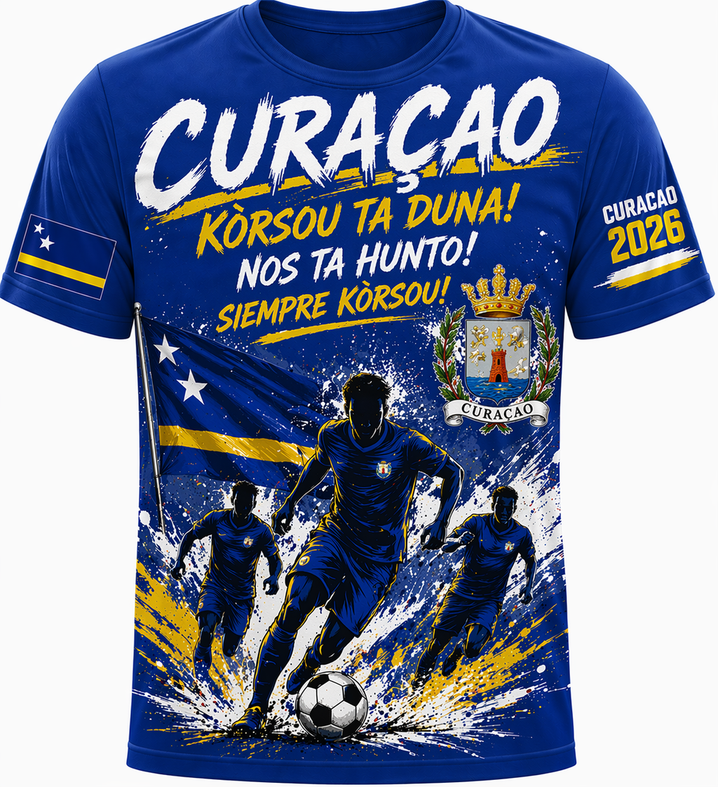 Curaçao 2026 “Kòrsou Ta Duna!” Fan Tee – Royal Blue Stadium Edition