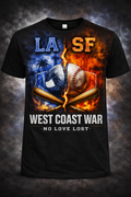 LA vs SF West Coast War Baseball Fan Tee