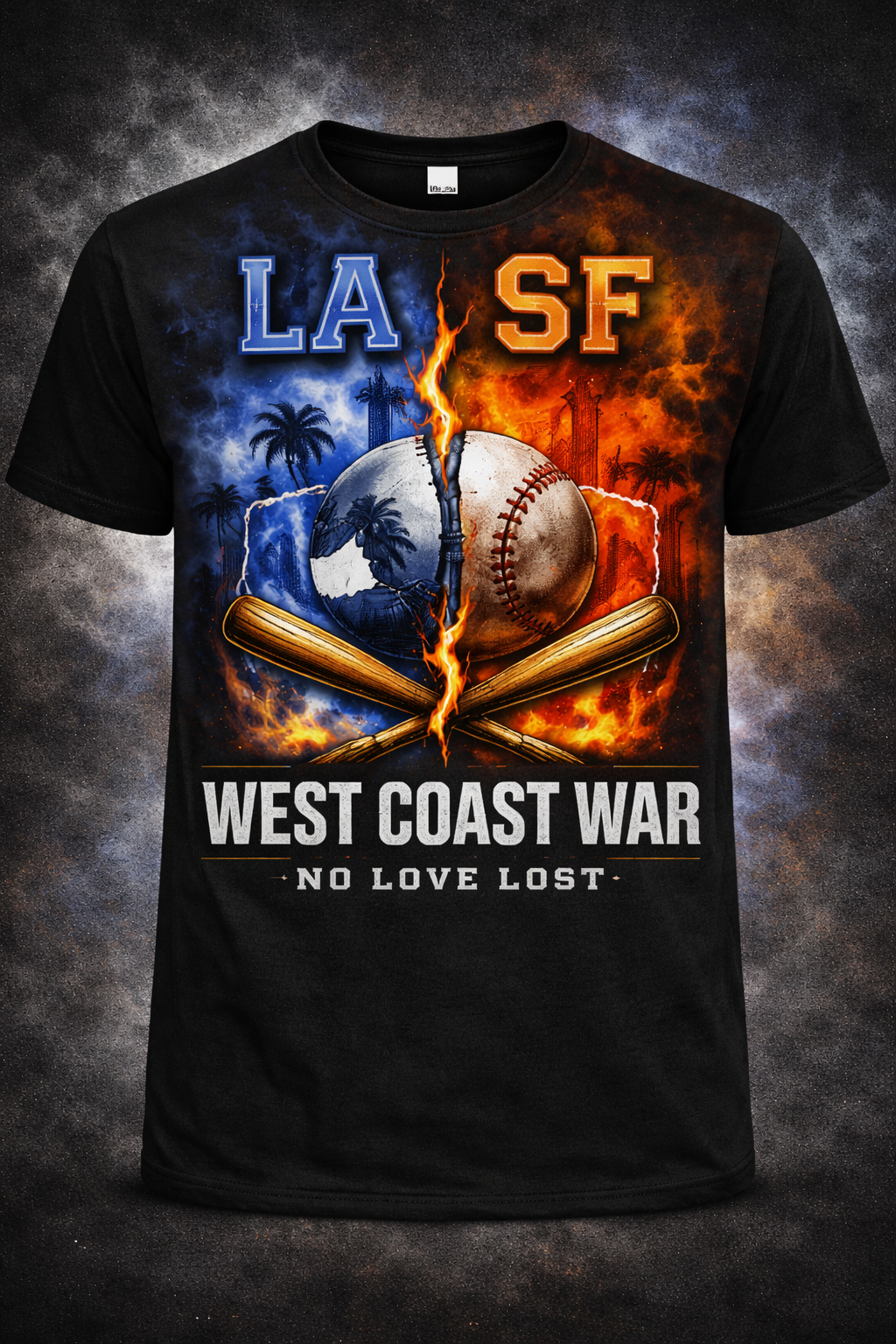 LA vs SF West Coast War Baseball Fan Tee