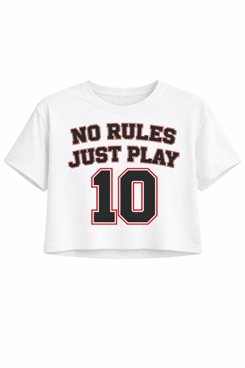 Women's Text Crop Tee NO RULES JUST PLAY