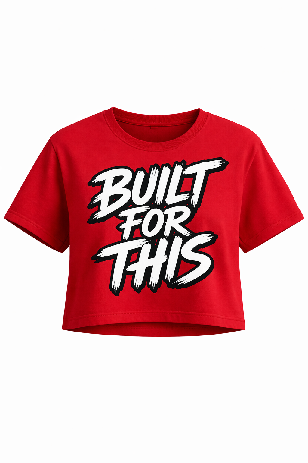 Women's Red Crop Tee "BUILT FOR THIS"