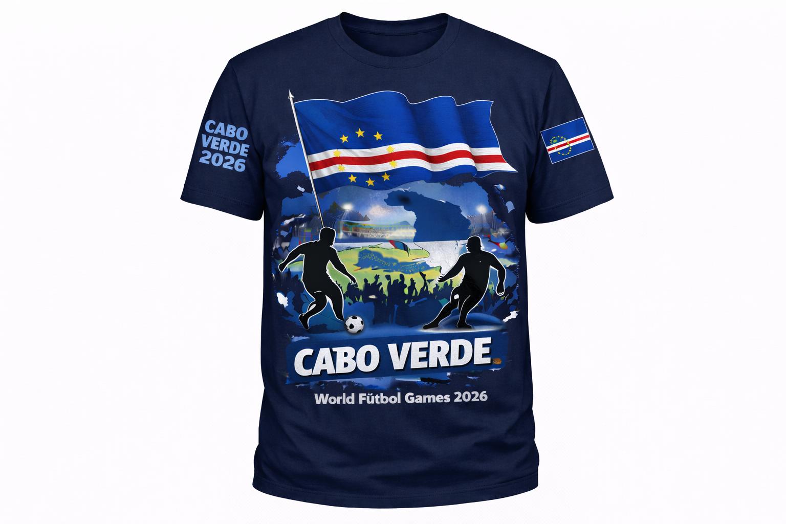 Cabo Verde World Fútbol Games 2026 Blue Unisex Tee