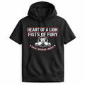 Heart of a Lion Short Sleeve Hoodie (BLK)