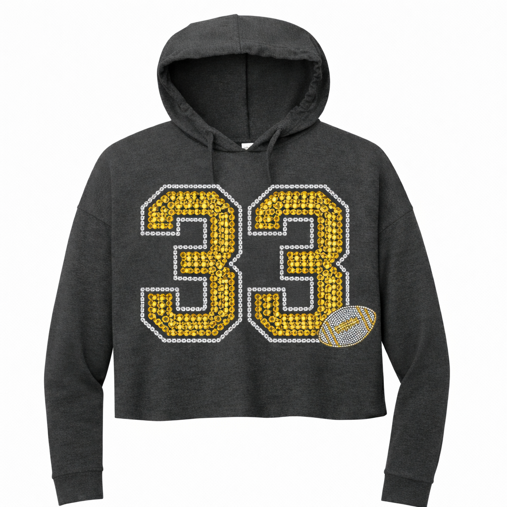 Midi 33 Rhinestone Long Sleeve Hoodie