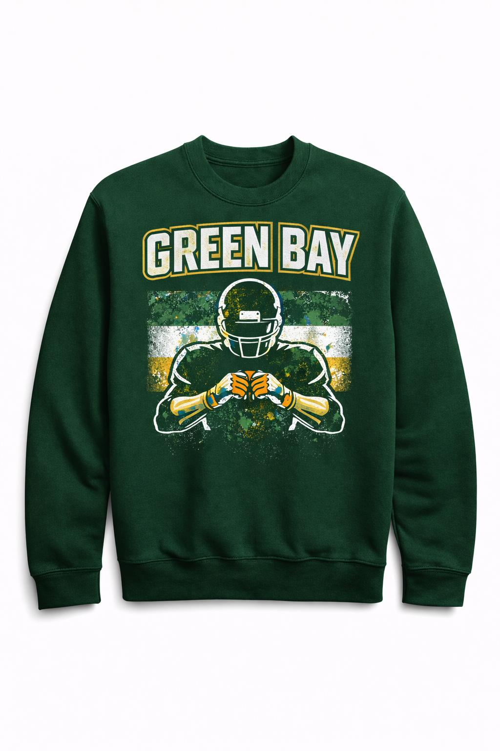 Men's Green Sweatshirt- Green Bay Football Graphic