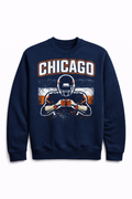 Men's Blue Sweatshirt-Chicago Football Graphic
