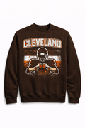 Men's Brown Sweatshirt-Cleveland Football Graphic