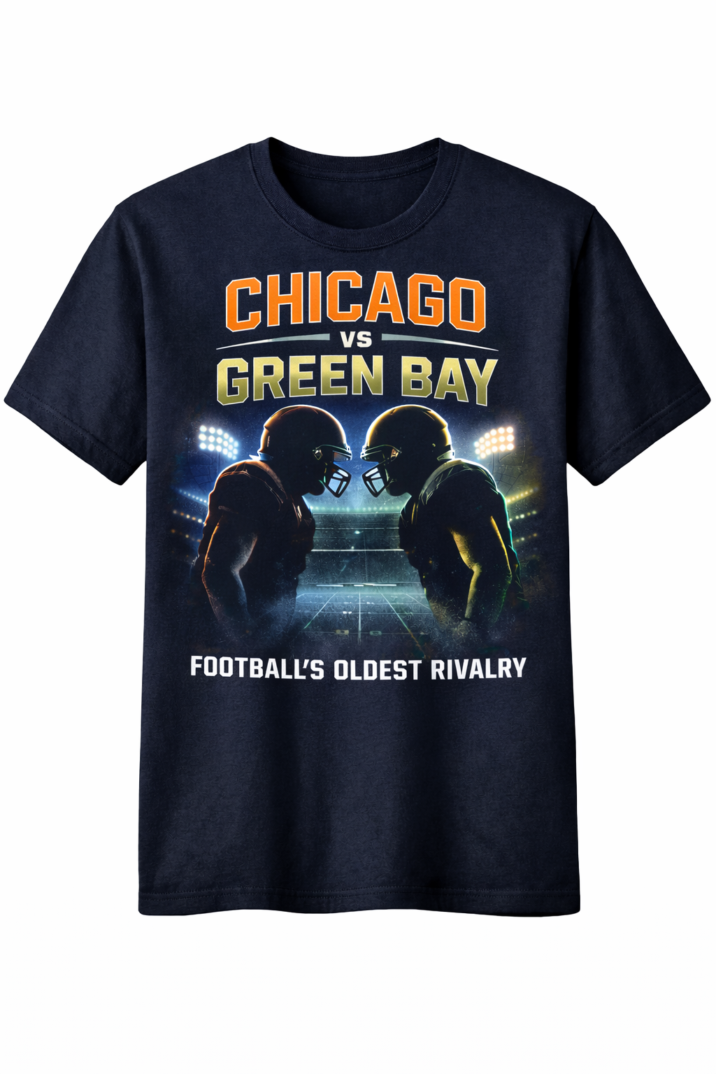 Men's Chicago vs Green Bay Blue Football Tee