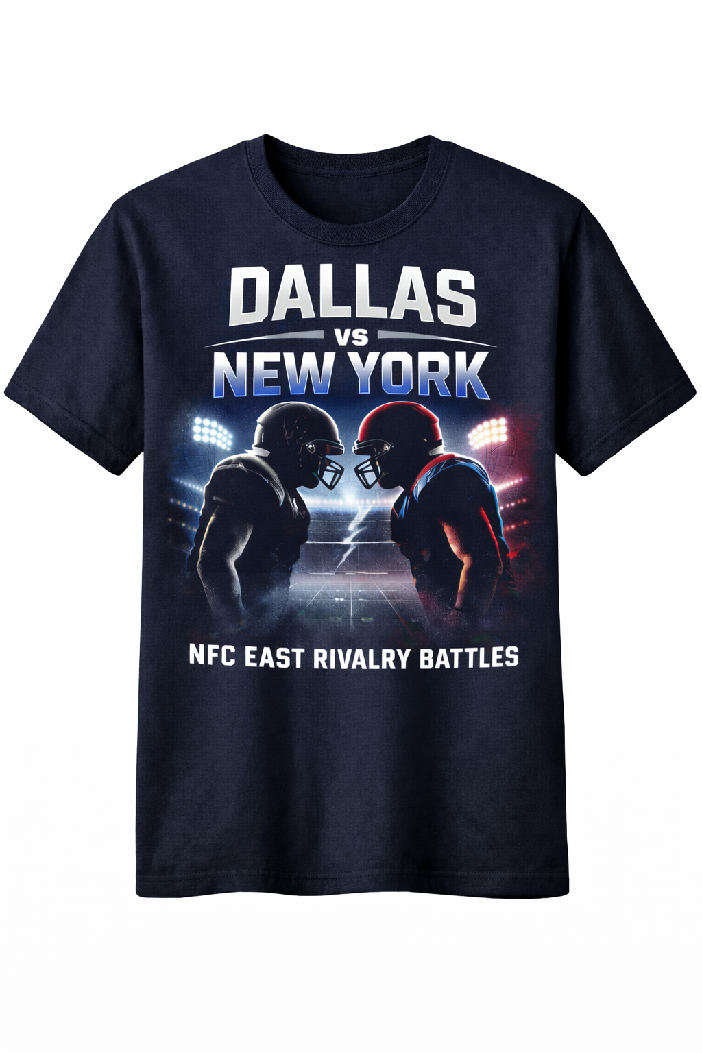 Men's Dallas vs New York NFC East Rivalry Battles Blue Tee