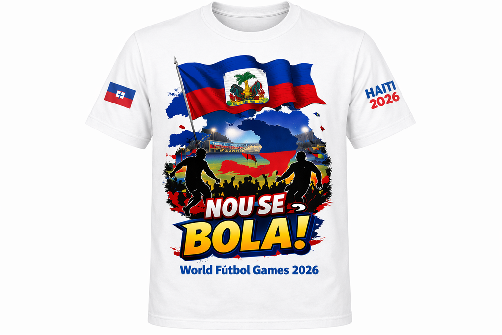 Haiti World Fútbol 2026 Black/White Unisex Fan Tee