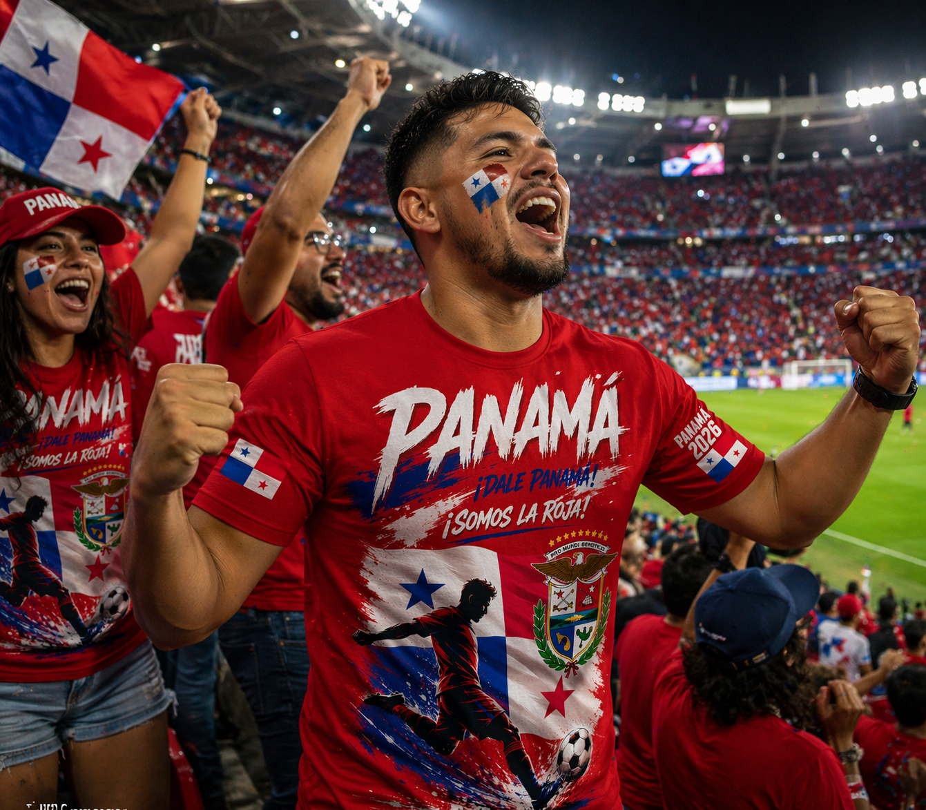 Panama 2026 “¡Dale Panamá!” Fan Tee – Red Stadium Edition