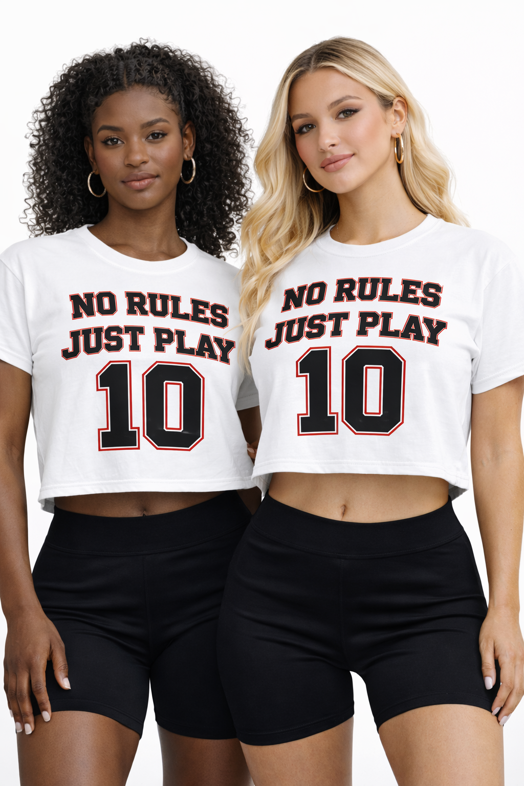 Women's Text Crop Tee NO RULES JUST PLAY