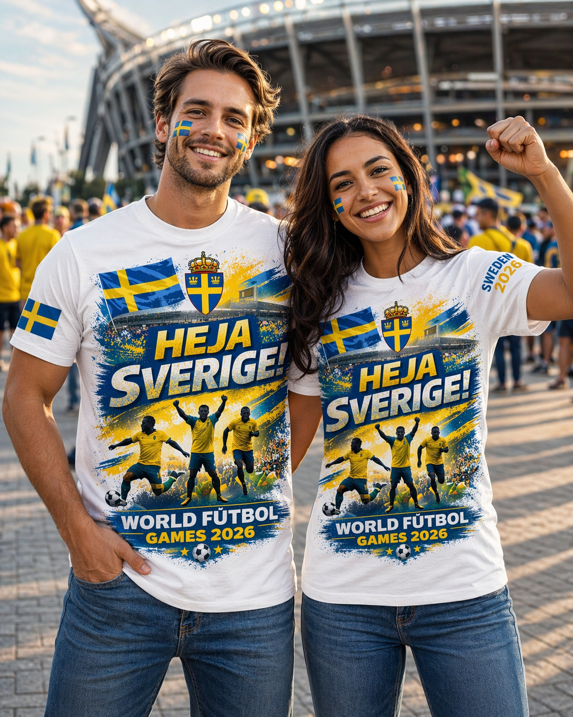 Sweden Fans Fútbol Unisex Graphic Tee