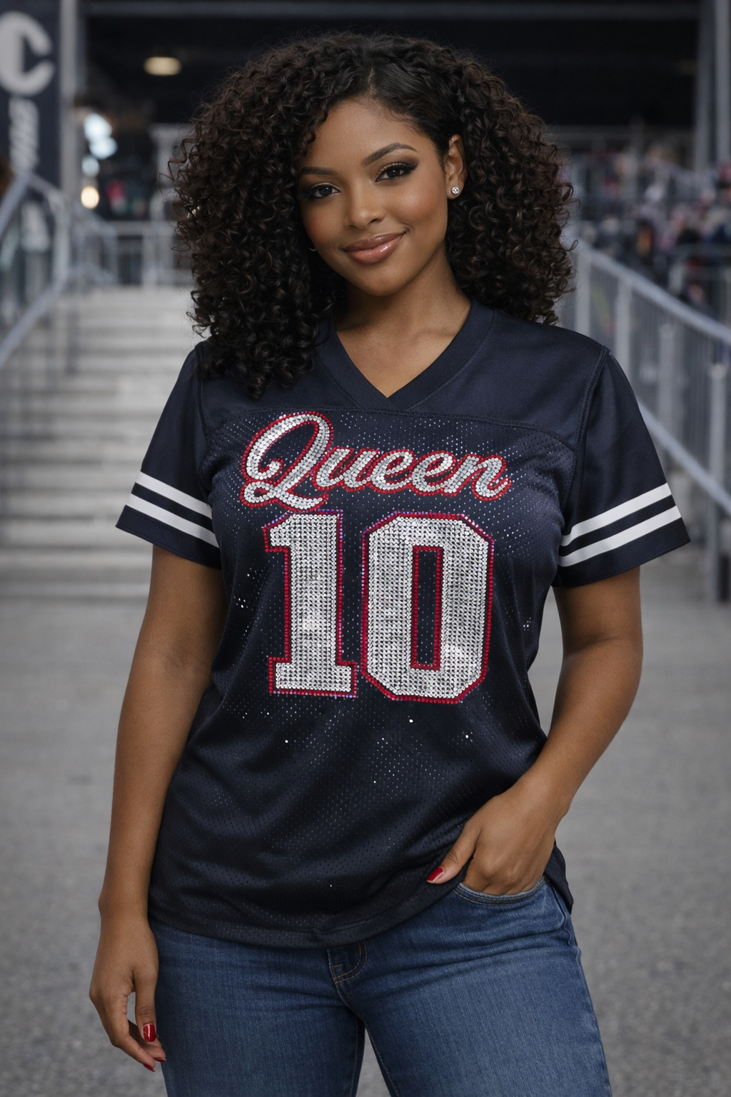 Queen 10 Rhinestone Replica Women's Jersey