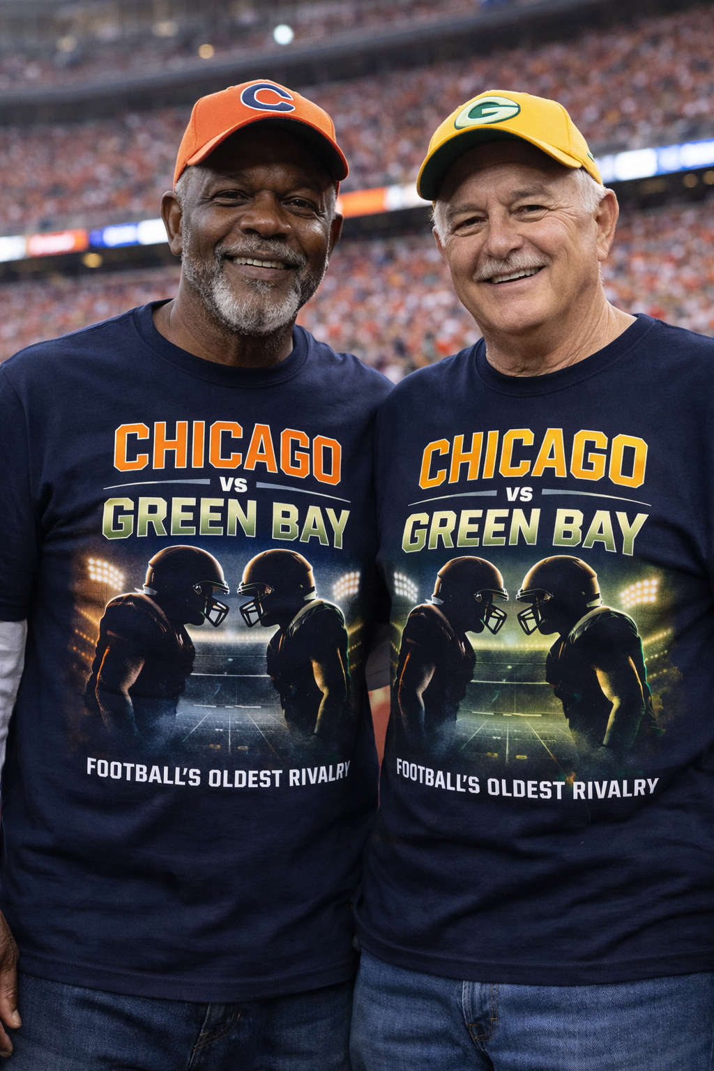 Men's Chicago vs Green Bay Blue Football Tee