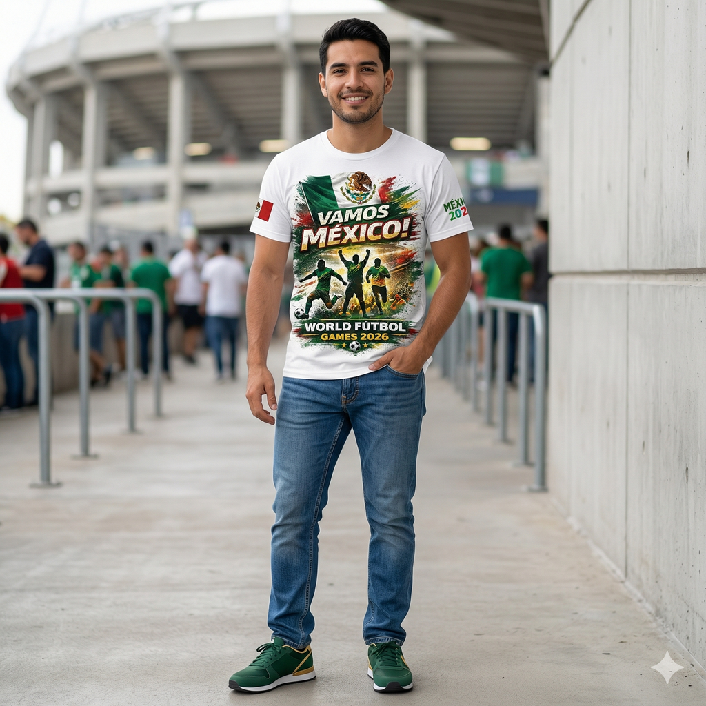 Vamos Mexico World Fútbo Fan Tee 2026 Games
