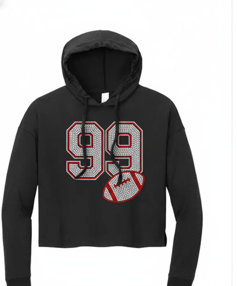 Midi 99 Rhinestone design Long Sleeve Hoodie