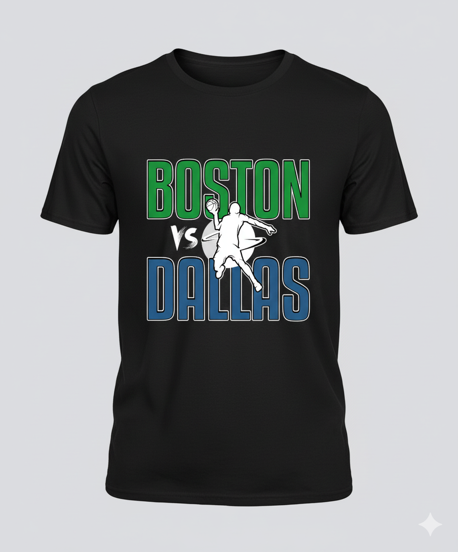 Boston vs Dallas Basketball Rivalry Tee- 2024-2025 Championship Edition
