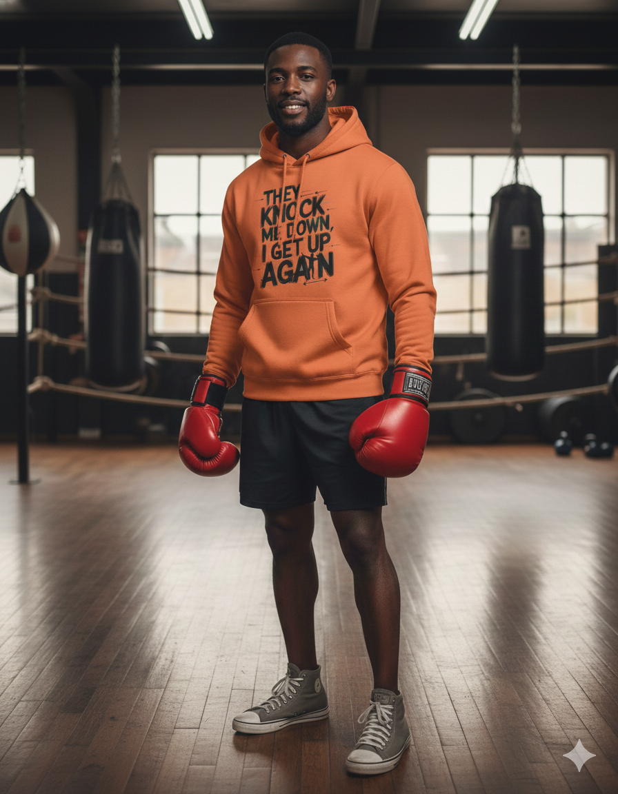 They Knock Me Down Orange Hoodie